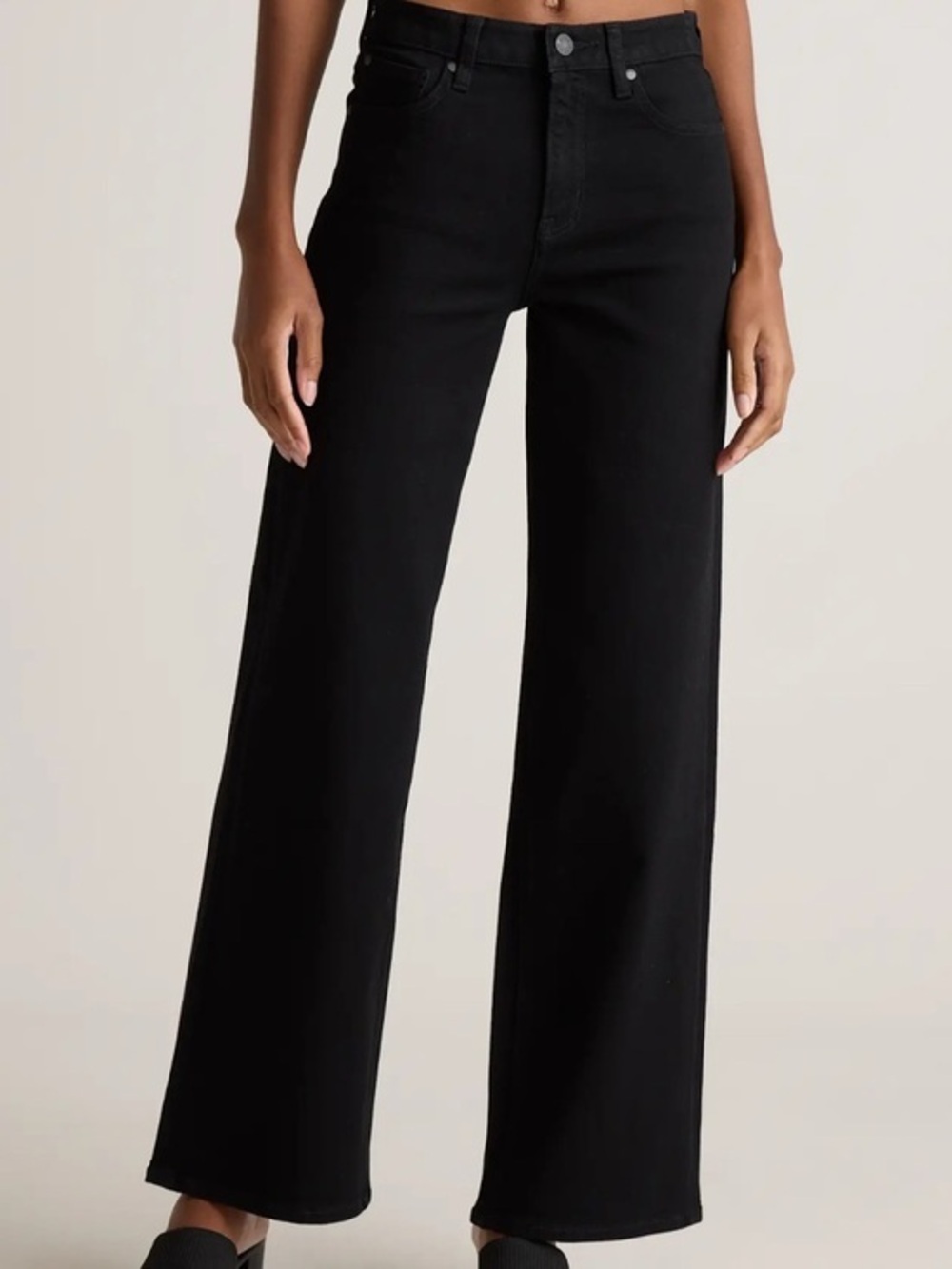 Buffalo David Bitton High Rise Wide Leg Jeans in Black Size 2 NWT
